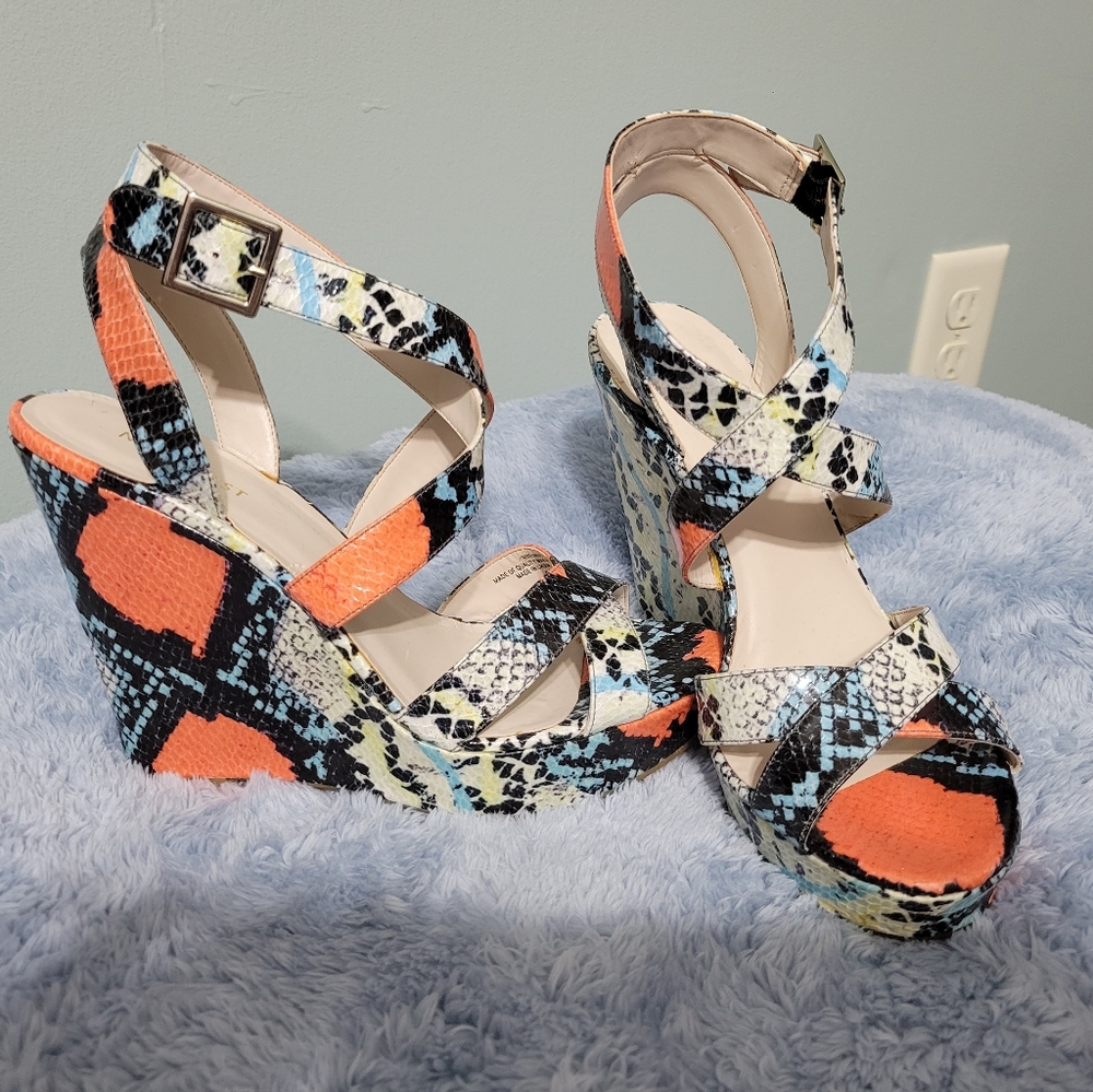 Nine West colorful animal print sandals